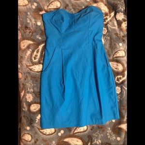 5 7 9 Blue Mini Strapless Dress